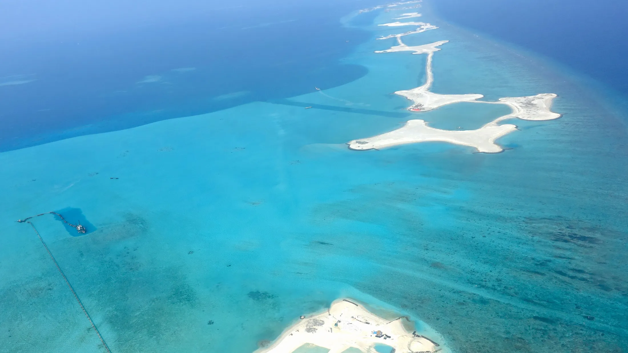 Maldives island from the air